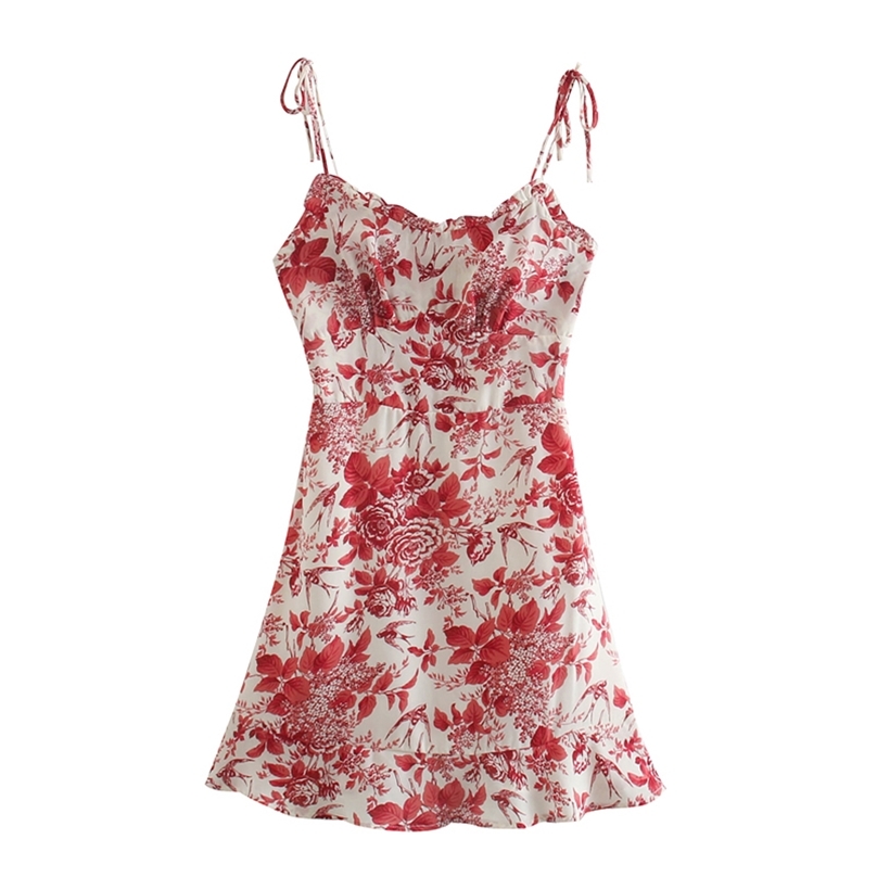 Women Chic Red Floral Print Adjust Spaghetti Strap Dress Sexy Slim Ruffles Vestidos Vintage Tube Top Mini Dresses 210520, Picture color
Women Chic Red Floral Print Adjust Spaghetti Strap Dress Sexy Slim Ruffles Vestidos Vintage Tube Top Mini Dresses 210520, Picture color