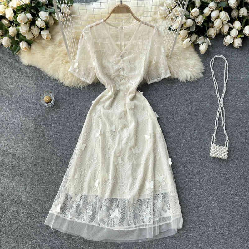Women Lace Dress Butterfly V-Neck Short Sleeve Arrivals Lady Temperament Fashion Spring Summer 11D577 210525, Apricot
Women Lace Dress Butterfly V-Neck Short Sleeve Arrivals Lady Temperament Fashion Spring Summer 11D577 210525, Apricot