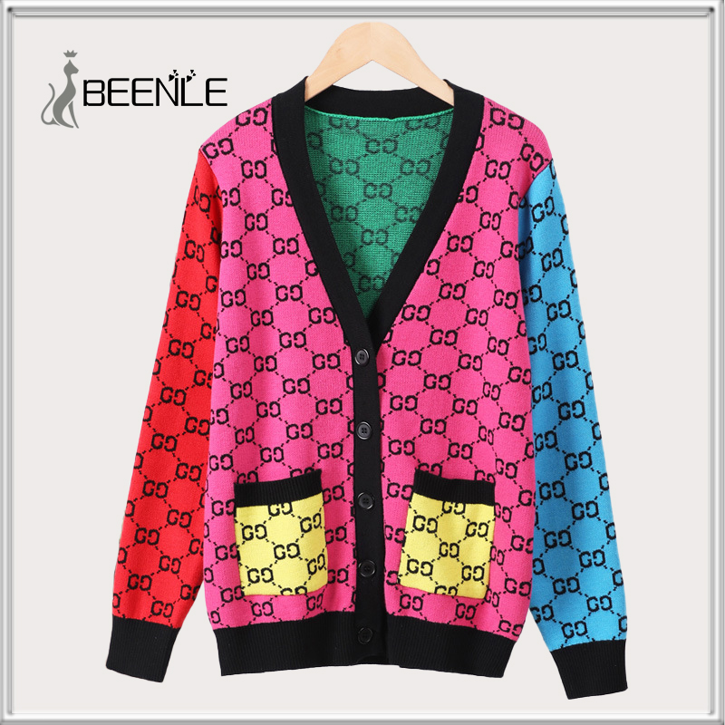 Women Sweater Chic Patchwork Cardigans Single Breasted Long Sleeve Outerwear Tops Famale Fashion Casual Coats, Multi
Women Sweater Chic Patchwork Cardigans Single Breasted Long Sleeve Outerwear Tops Famale Fashion Casual Coats, Multi