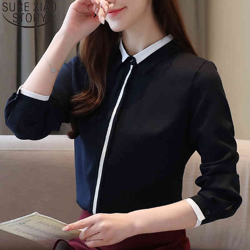 Fashion Korean Clothing Autumn Professional Shirts OL Plus Size Loose Long Sleeve Shirt Women Tops Blusas 10602 210417