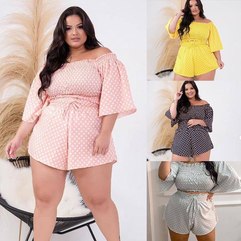 Women's Tracksuits Cutubly Plus Size -4XL Two Piece Set Dot Printing Casual Shorts For Women Top Solid Fashion Summer Shirt 2021, Black
Women's Tracksuits Cutubly Plus Size -4XL Two Piece Set Dot Printing Casual Shorts For Women Top Solid Fashion Summer Shirt 2021, Black
