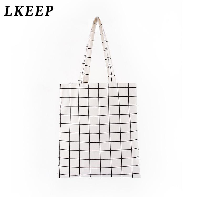 Shopping Bags Women Student Plaid Canvas Tote Bag Beach HandBag Eco Cotton Linen Daily Use Foldable Large Capacity Shoulder, White plaid
Shopping Bags Women Student Plaid Canvas Tote Bag Beach HandBag Eco Cotton Linen Daily Use Foldable Large Capacity Shoulder, White plaid