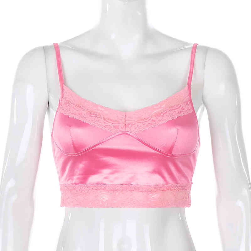 Iamhotty 90s Aesthetic Patchwork Lace Crop Top Women Harajuku Gym Streetwear Aesthetic Clothes Ladies Korean Vintage Croped T 210407