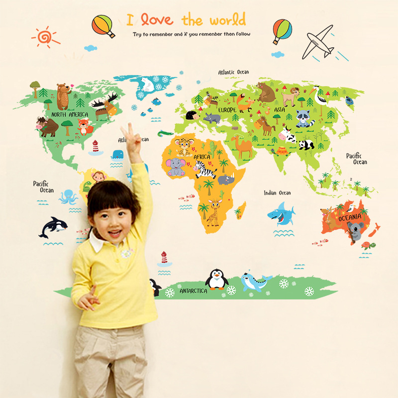 creative cartoon animal world map removal stickers children's room bedroom kindergarten decoration wall
creative cartoon animal world map removal stickers children's room bedroom kindergarten decoration wall