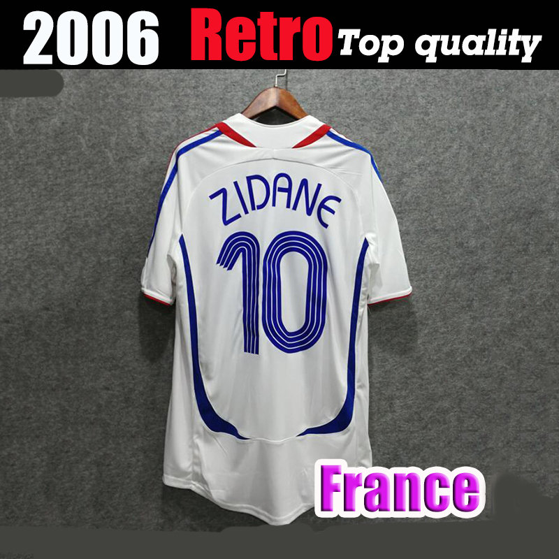 2006 retro France soccer jersey 10 zidane 12 henry white away top quality soccer clothing french big size 
2006 retro France soccer jersey 10 zidane 12 henry white away top quality soccer clothing french big size