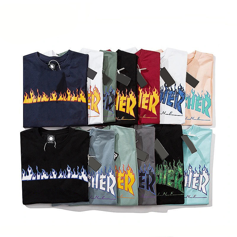 Men Casual T Shirt Summer Women Streetwear Boy Hip Hop Top Fashion Short Sleeve Letter Pattern Tees Black White M 4XL Size Ins Style Cool