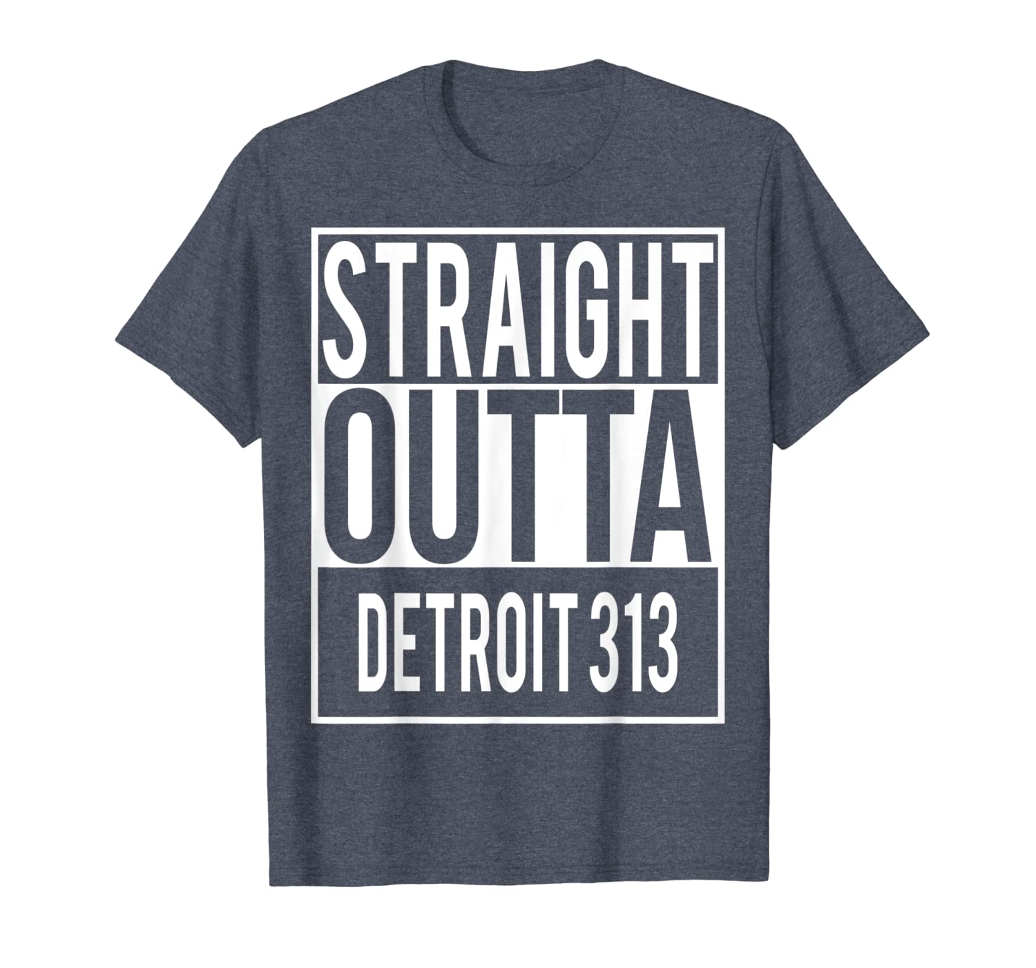 straight outta detroit 313 shirt, White;black