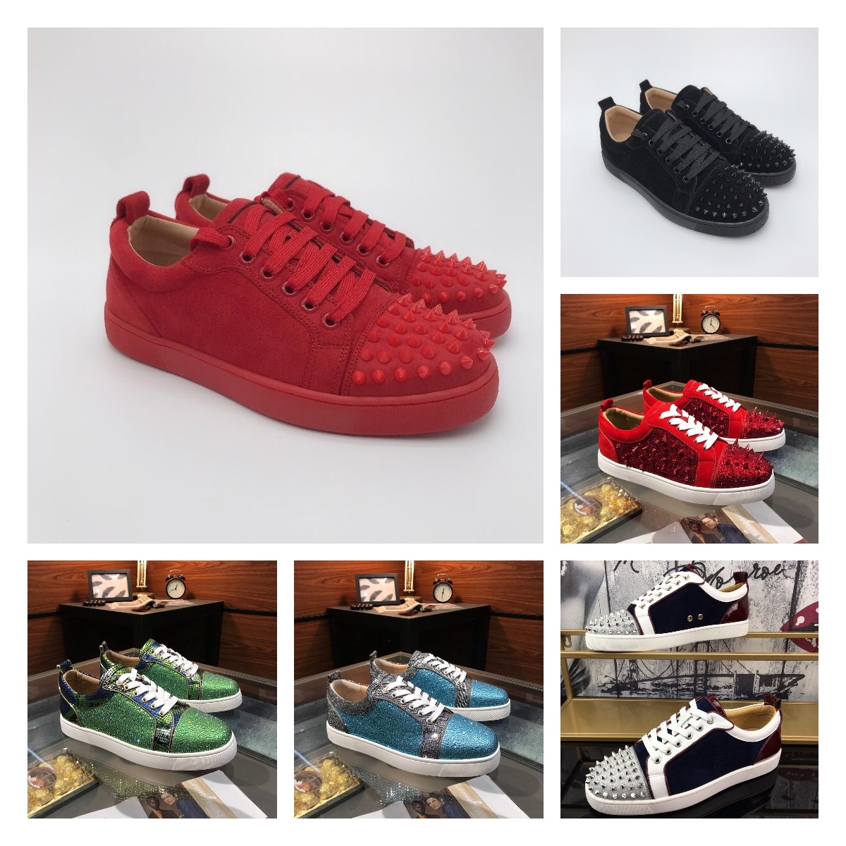 2021 Designer Sneaker Men Women Casual Shoes Red Bottom Studded Spikes Fashion Insider Sneakers Black White Leather Low-top shoe With Box Size 35-46, Color 25
2021 Designer Sneaker Men Women Casual Shoes Red Bottom Studded Spikes Fashion Insider Sneakers Black White Leather Low-top shoe With Box Size 35-46, Color 25
