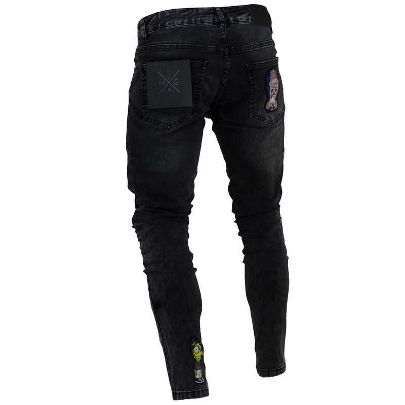 Men's Jeans Men Stylish Ripped Pants Biker Skinny Slim Straight Frayed Denim Trousers New Fashion skinny jeans men Clothes Y2303