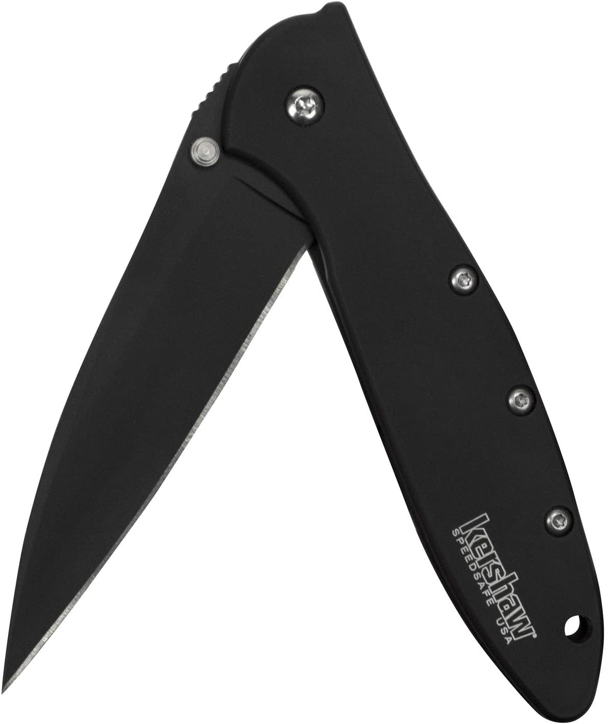 Kershaw Leek, Black Folding Knife (1660CKT); 3' 14C28N Sandvik Steel Blade, 410 StainlessSteel Handle, Both DLC-Coated; SpeedSafe Assis
Kershaw Leek, Black Folding Knife (1660CKT); 3' 14C28N Sandvik Steel Blade, 410 StainlessSteel Handle, Both DLC-Coated; SpeedSafe Assis