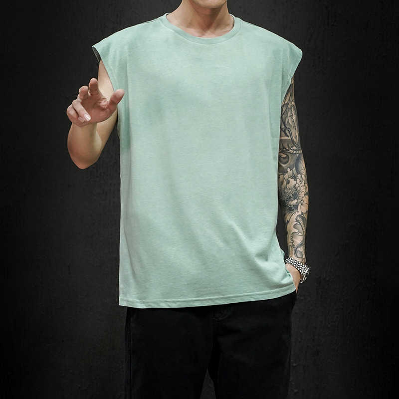 Arrival Men's Sleeveless T Shirt Summer Fashion Solid O Neck Mens Clothes rend Casual op ees Men M-5XL 210629