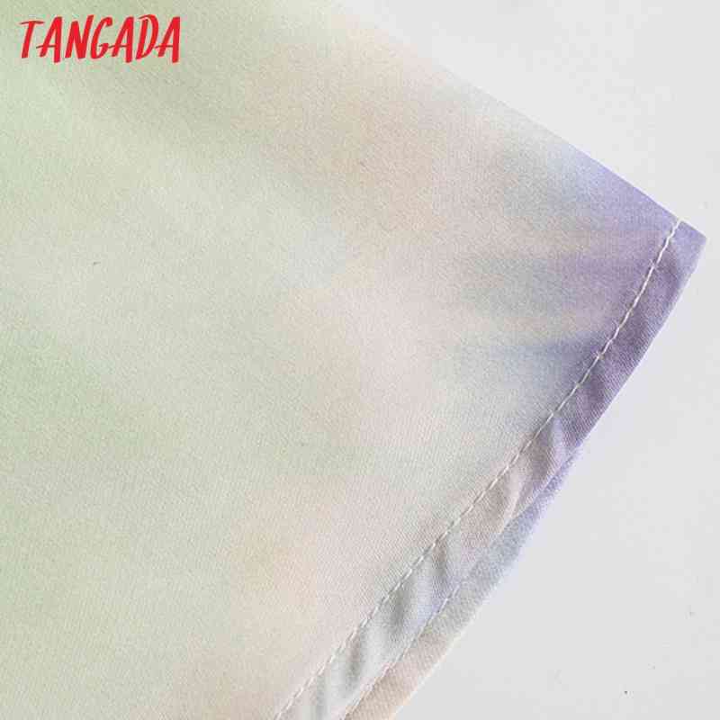 Fashion Women Tie Dyed Print Loose Strap Adjust Sleeveless High Street Ladies Midi Dress JE26 210416