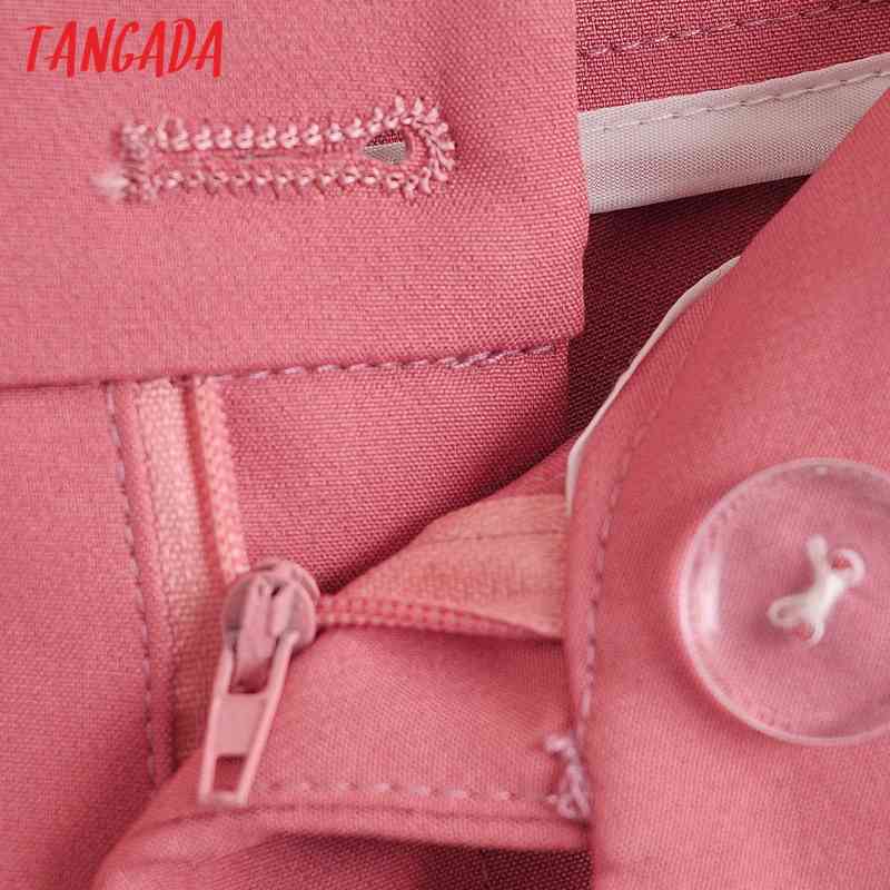 Women Elegant Solid Suit Side Zipper Pockets OL Shorts Pantalones DA77 210416