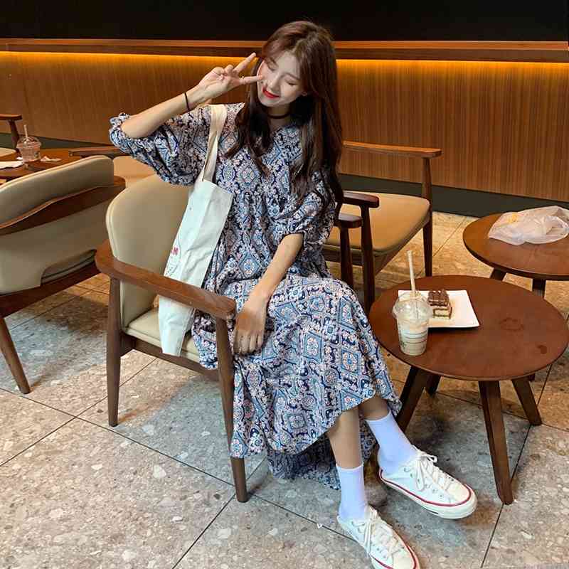 WERUERUYU Elegant Office Chic Dress Female Summer Chiffon Floral Long Es Sexy V-neck Puff Sleeve 210608, Clear
WERUERUYU Elegant Office Chic Dress Female Summer Chiffon Floral Long Es Sexy V-neck Puff Sleeve 210608, Clear