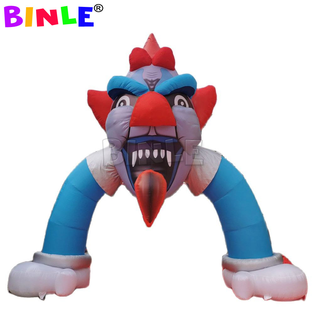 Horrible giant airblown inflatable halloween arch with clown face event ghost entrance archway for outdoor yard decorations 5x5m