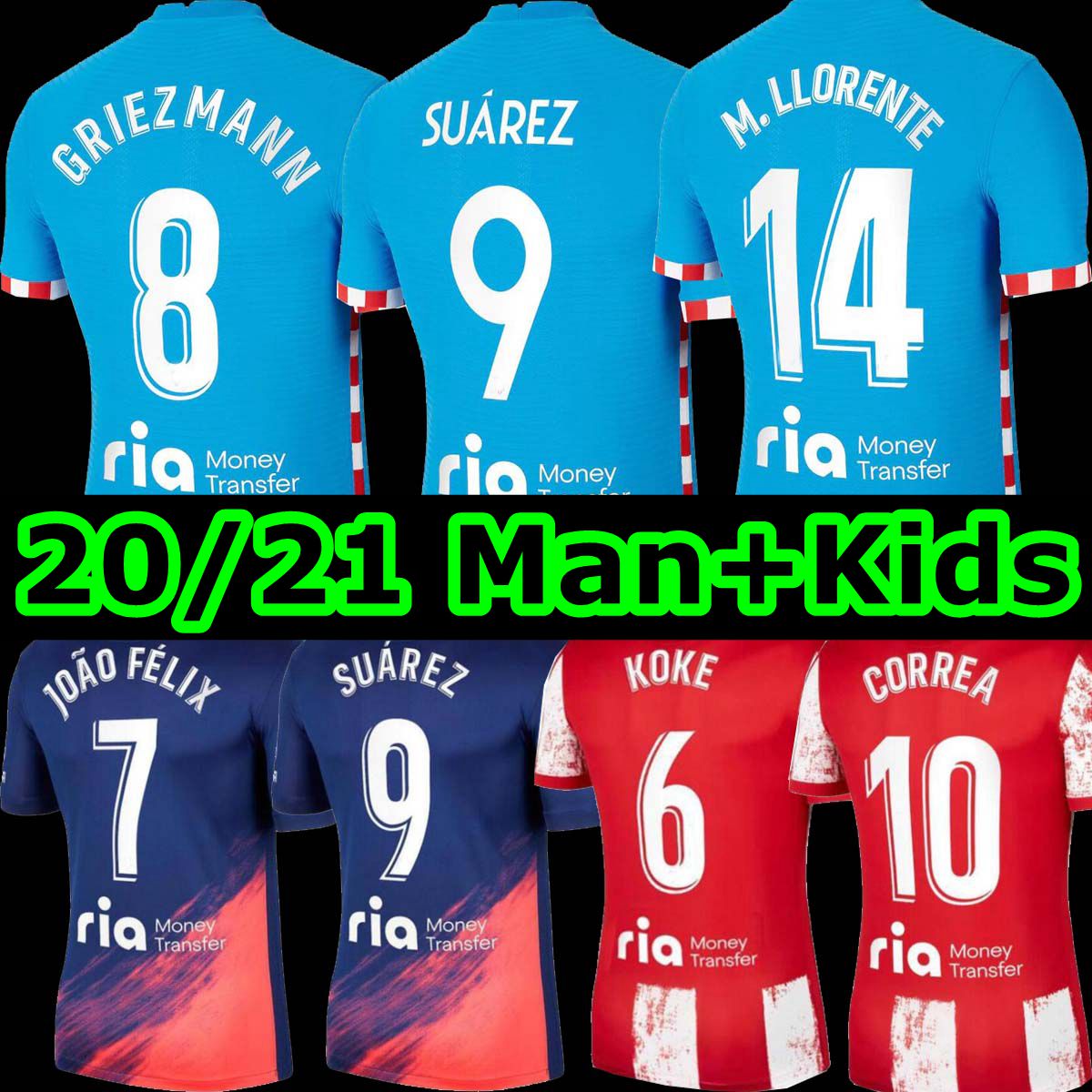 Fans Version 21 22 Atletico GRIEZMANN Madrid Soccer Jerseys SUAREZ JOÃO FÉLIX 2021 2022 CORREA KOKE Camisetas de fútbol LEMAR CARRASCO de Paul men kids kit Football Shirt, 21/22 away man+patch
Fans Version 21 22 Atletico GRIEZMANN Madrid Soccer Jerseys SUAREZ JOÃO FÉLIX 2021 2022 CORREA KOKE Camisetas de fútbol LEMAR CARRASCO de Paul men kids kit Football Shirt, 21/22 away man+patch