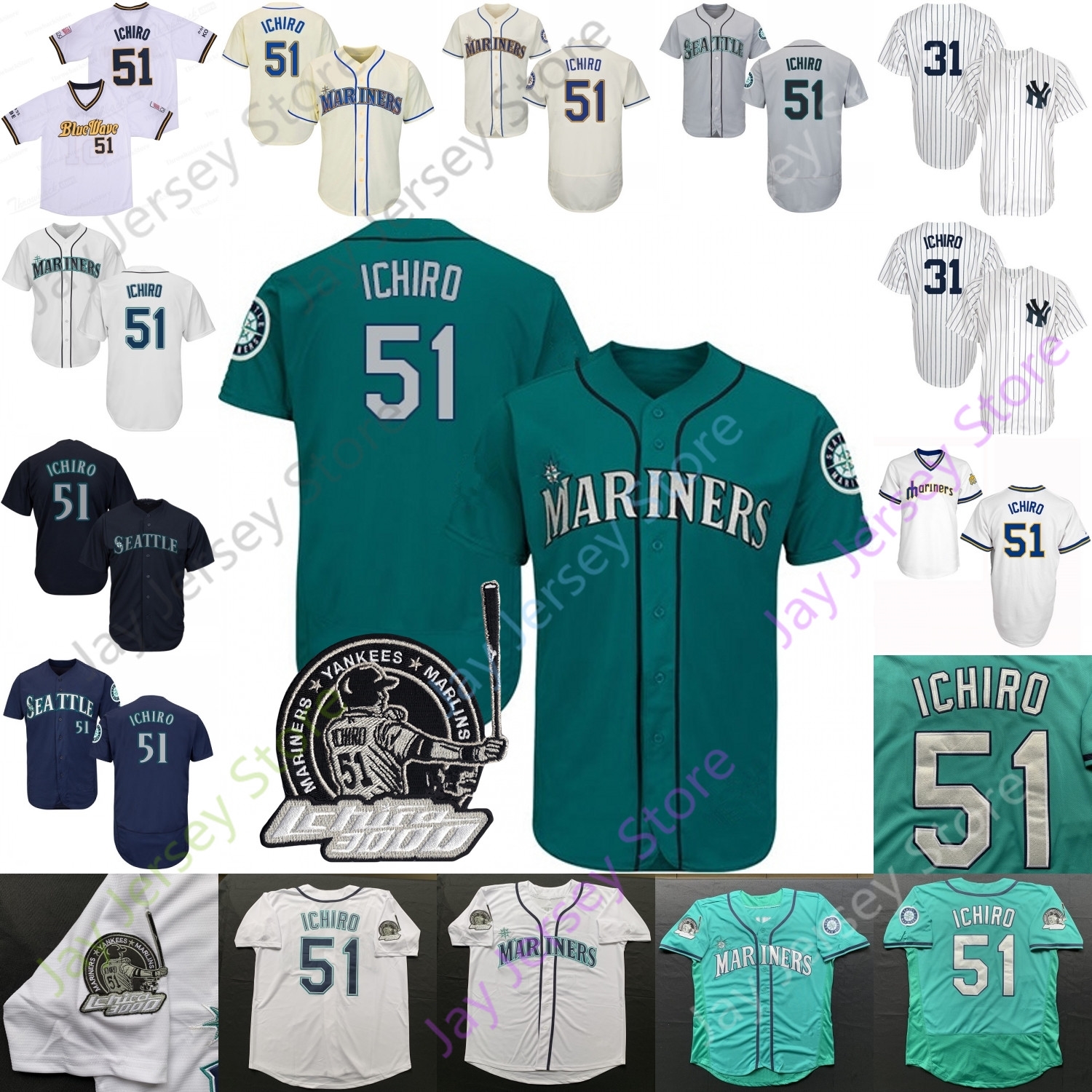 Ichiro Suzuki Jersey Blue Wave Cream Green Grey Navy White 3000th Hit Patch Fans Player Pinstripe With Name Pullover Size S-3XL, Green fans
Ichiro Suzuki Jersey Blue Wave Cream Green Grey Navy White 3000th Hit Patch Fans Player Pinstripe With Name Pullover Size S-3XL, Green fans