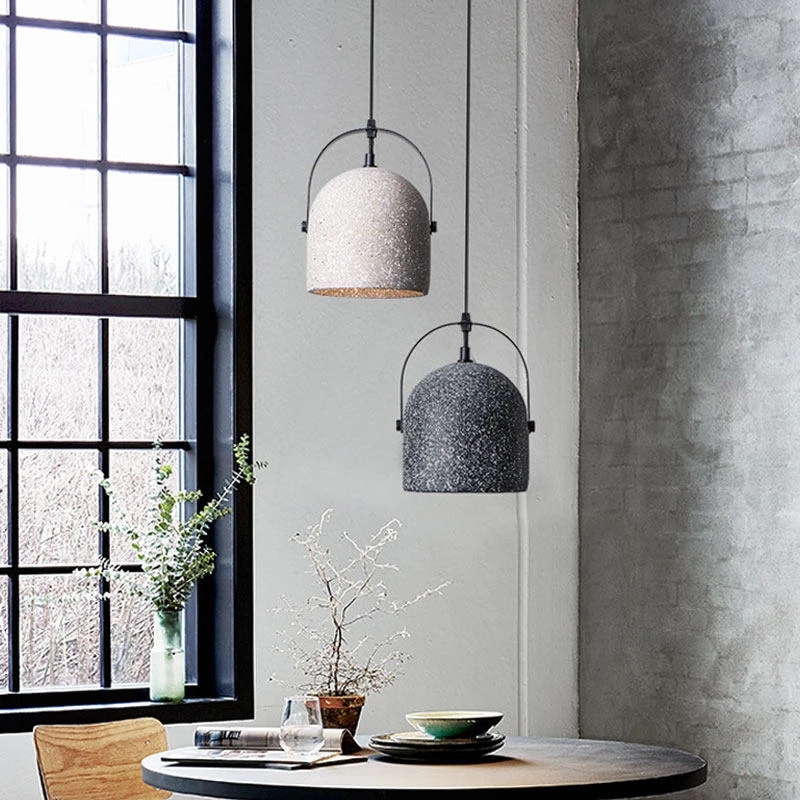 Postmodern Cement Cord Pendant Lights Dining Room Lamp Creative Simple Handwork Droplight E27 6w Led Lighting Fixture