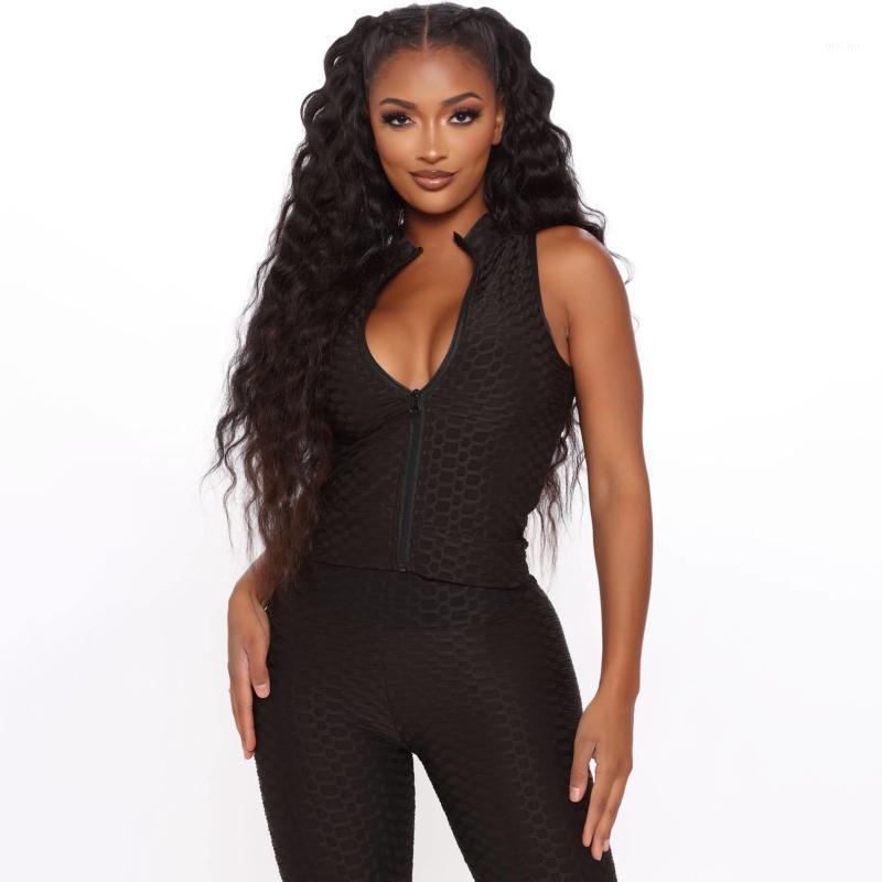 Yoga Outfit Two Piece Set Sportswear Jacquard Gym Fitness Tracksuit Sleeveless Zipper Top Pencil Leggings Running Traning Outdoor, Black
Yoga Outfit Two Piece Set Sportswear Jacquard Gym Fitness Tracksuit Sleeveless Zipper Top Pencil Leggings Running Traning Outdoor, Black