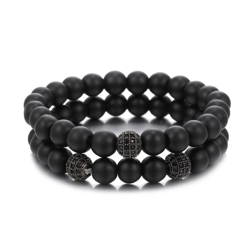8mm Black Matte Stone beads men bracelet s/set CZ copper ball bracelets Jewellery for pulsera hombre armband accessories
8mm Black Matte Stone beads men bracelet s/set CZ copper ball bracelets Jewellery for pulsera hombre armband accessories