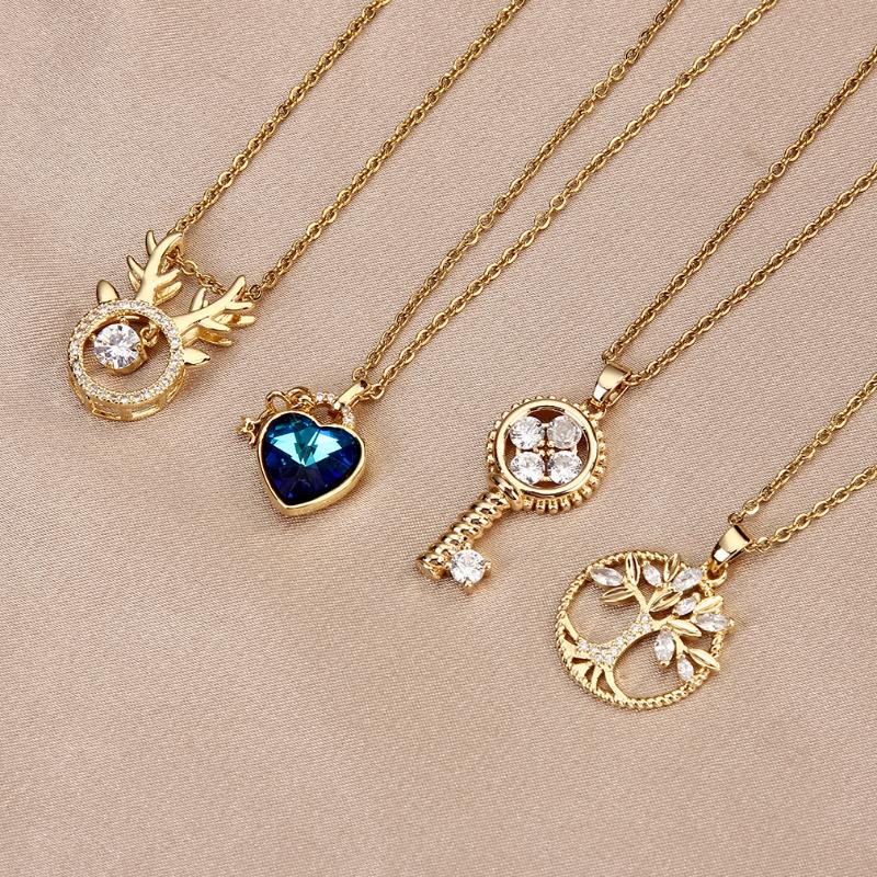 Pendant Necklaces Fashion Ocean Necklace Gold Color Cubic Zircon Shiny Blue Heart Rhinestone Tree Of Life Jewelry For Women Girls
Pendant Necklaces Fashion Ocean Necklace Gold Color Cubic Zircon Shiny Blue Heart Rhinestone Tree Of Life Jewelry For Women Girls