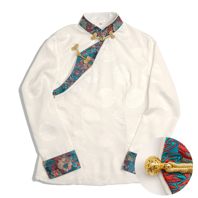 Tibetan Casual Ethnic clothing women spring autumn Traditional Tibet Kangba robe embroidery Top + Skirt Daily life clothes Girl