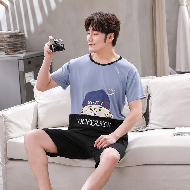 Women's Sleepwear Couples Short Sleeve Cute Cartoon Nightgowns For Women Summer Night Dress Nightdress Men Pyjama Homewear Home Clothes