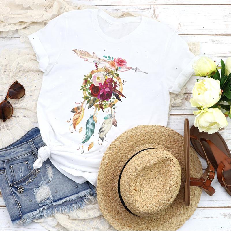 women t shirt graphic vintage feather floral flower arrow lady 90s fashion tees print clothing female womens, White
women t shirt graphic vintage feather floral flower arrow lady 90s fashion tees print clothing female womens, White