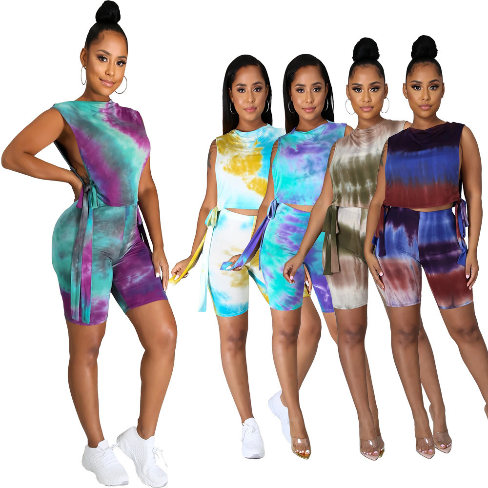 Women Sports Tracksuits Special Side Lace Up Tie Dyed Vest Shorts Fashion Casual Suit Jogging Suits Two Pieces Set The New Listing, Gray
Women Sports Tracksuits Special Side Lace Up Tie Dyed Vest Shorts Fashion Casual Suit Jogging Suits Two Pieces Set The New Listing, Gray