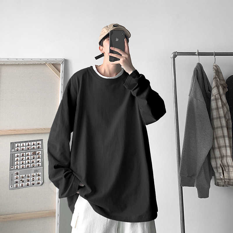 Legible Spring Autumn Long Sleeve T-shirts Men O-Neck Collar T Shirts Fashion Casual Comfortable T-Shirts 210707