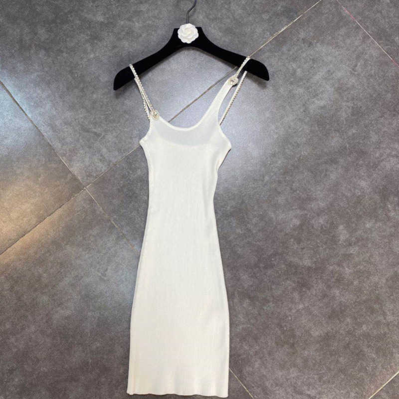 DEAT Women Knitting Diamond-encrusted Chain Sling Camis Arrivals Backless Sexy Fashion Spring Summer 11D529 210709