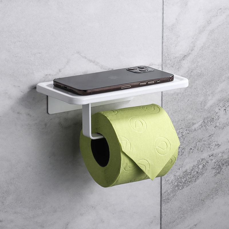 Toilet Paper Holders CANBOUN Bathroom White Space Aluminum Towel Holder Punch-free Storage Mobile Phone Roll 
Toilet Paper Holders CANBOUN Bathroom White Space Aluminum Towel Holder Punch-free Storage Mobile Phone Roll