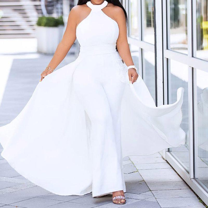 Women's Jumpsuits & Rompers Plus Size Off Shoulder Sexy Jumpsuit White Women Elegant Halter Formal Party Swallowtail Slim Ladies Summer Wide
Women's Jumpsuits & Rompers Plus Size Off Shoulder Sexy Jumpsuit White Women Elegant Halter Formal Party Swallowtail Slim Ladies Summer Wide