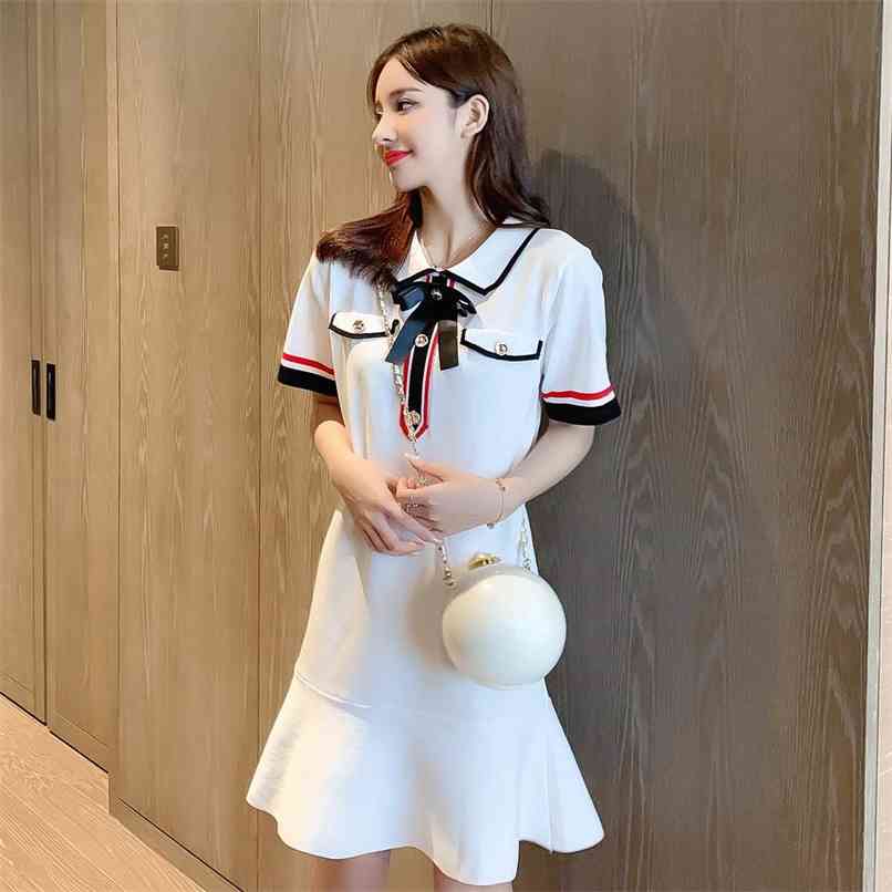 Runway Design Summer Women Dress Vintage Bee Bow Tie Striped Elegant Short Sleeve Loose Knitting Mermaid 210602, Black
Runway Design Summer Women Dress Vintage Bee Bow Tie Striped Elegant Short Sleeve Loose Knitting Mermaid 210602, Black