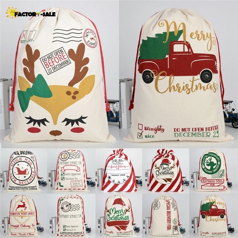 US stock Christmas Santa Sacks Gift Bags Large Organic Heavy Canvas-bag Santa Sack Drawstring Bag With Reindeers DHL Shipping FS20
US stock Christmas Santa Sacks Gift Bags Large Organic Heavy Canvas-bag Santa Sack Drawstring Bag With Reindeers DHL Shipping FS20
