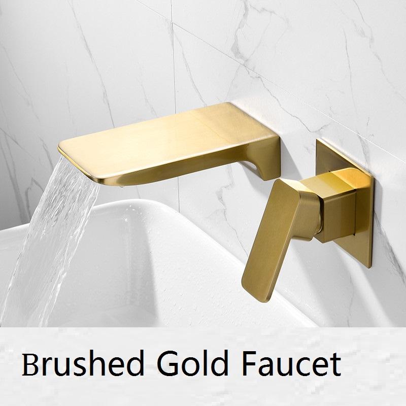 Bathroom Sink Faucets Luxury Wall-mounted Brushed Gold Basin Faucet Brass Black Waterfall Cold Mixer Concealed Washbasin Taps
Bathroom Sink Faucets Luxury Wall-mounted Brushed Gold Basin Faucet Brass Black Waterfall Cold Mixer Concealed Washbasin Taps
