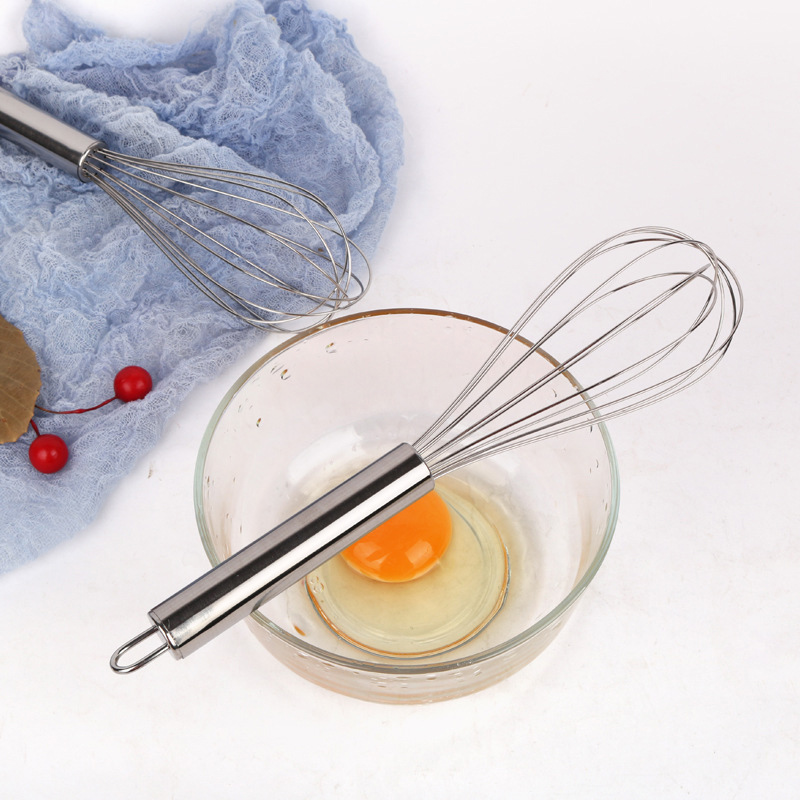 Stainless Steel Balloon Wire Whisk Tools Blending Whisking Beating Stirring Egg Beater Durable 4 Sizes 6-inch/8-inch/10-inch/12-inch Hand held JY0352
