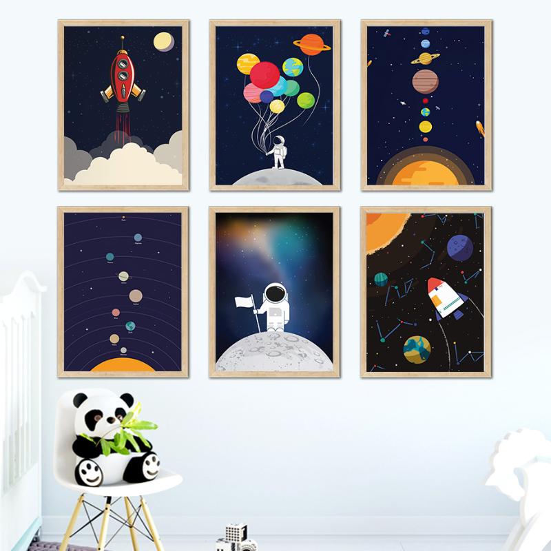 Paintings Astronaut Planet Balloon Space Rocket Cartoon Wall Art Canvas Painting Nordic Posters And Prints Pictures Child Room Decor
Paintings Astronaut Planet Balloon Space Rocket Cartoon Wall Art Canvas Painting Nordic Posters And Prints Pictures Child Room Decor