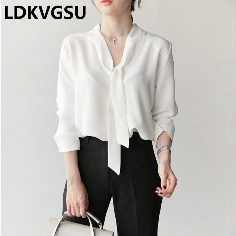 Women' Blouses & Shirts OL Ladies Blouse Spring Summer 2021Fashion Elegant All-match V-neck Bow Long Sleeve Loose White Shirt Tops Femme Wo
Women' Blouses & Shirts OL Ladies Blouse Spring Summer 2021Fashion Elegant All-match V-neck Bow Long Sleeve Loose White Shirt Tops Femme Wo