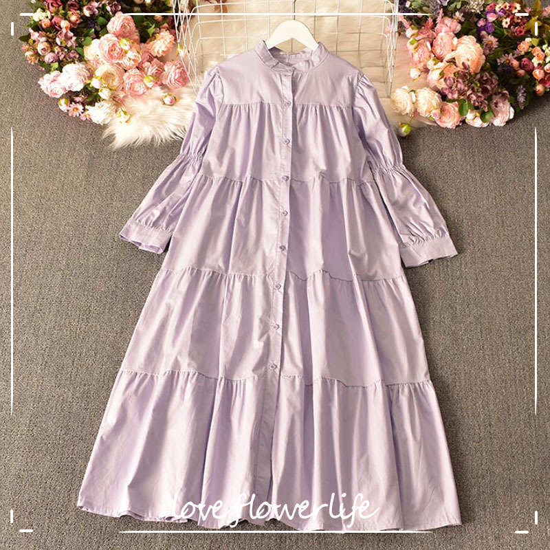 Spring Vintage Basic Women Dress Fashion Stand Collar Solid Color Single-breasted Long Dress Loose Long Sleeve Vestidos 210521, Light green
Spring Vintage Basic Women Dress Fashion Stand Collar Solid Color Single-breasted Long Dress Loose Long Sleeve Vestidos 210521, Light green