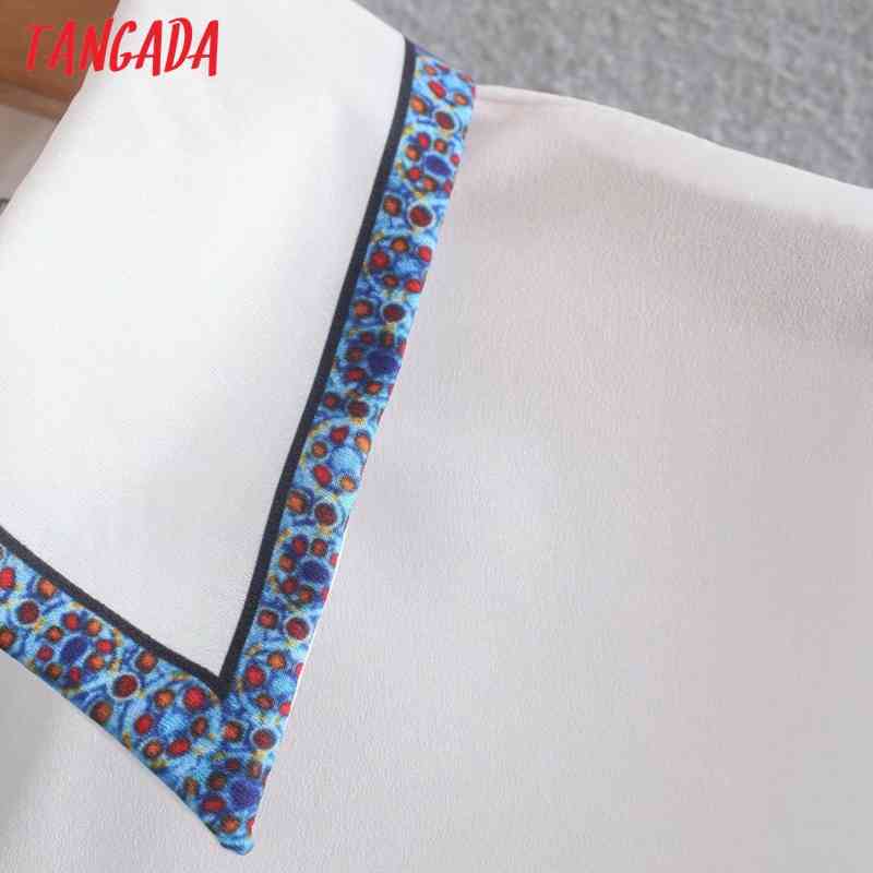 Women Vintage Flowers Print Chiffon Long Sleeve Spring Chic Female Casual Loose Shirt 4Y09 210416
