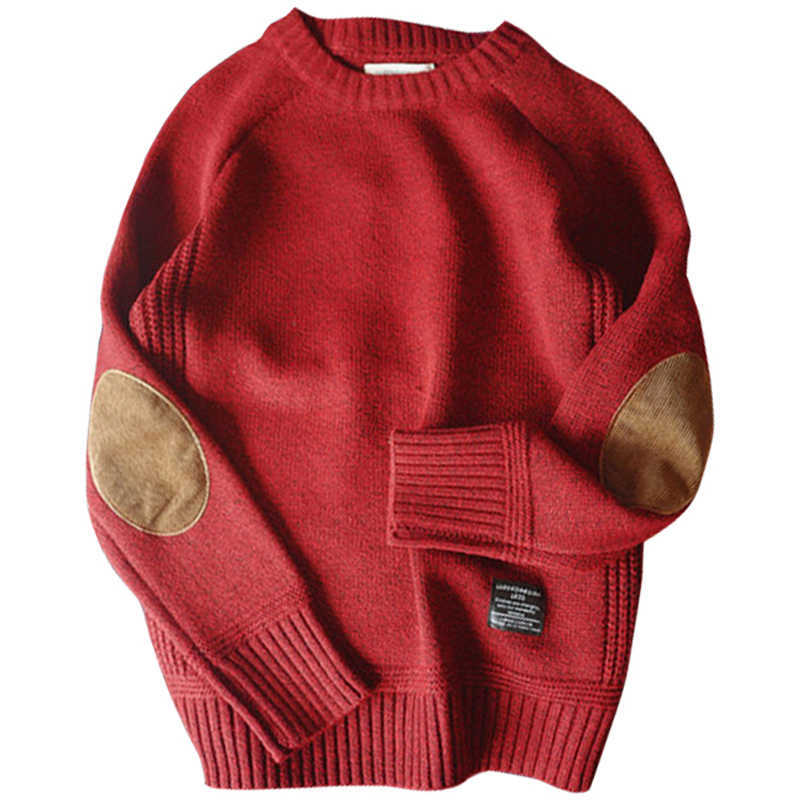 Men Pullover Sweater Autumn Fashion Casual Loose Thick O-Neck Wool Knitted Oversize Harajuku Streetwear Knitwear M-5XL 210818
