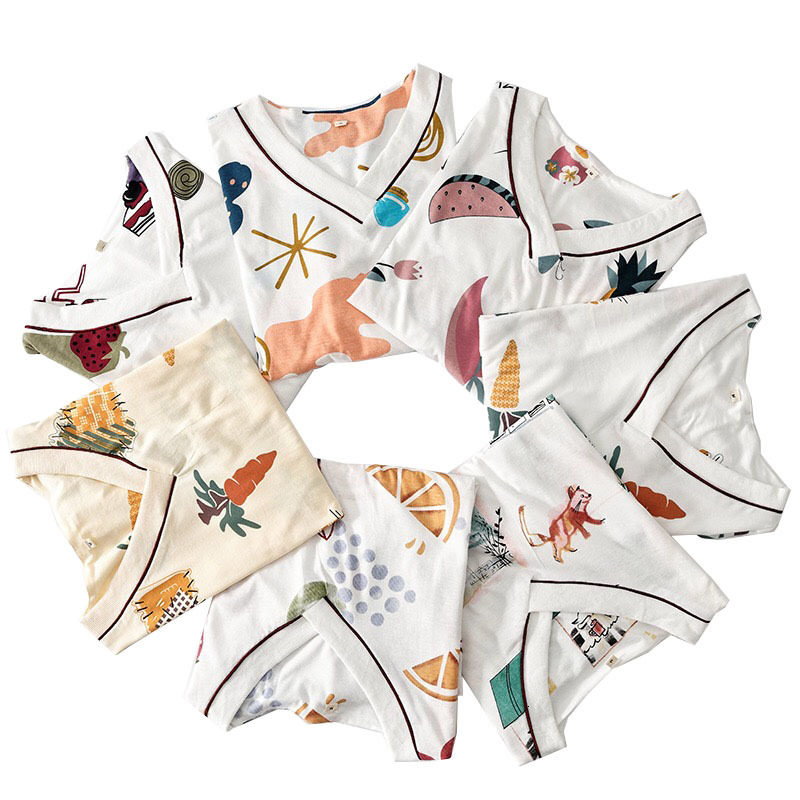 Women's Sleepwear Pure Cotton Knitted Women V-neck Pullover Pajamas Set Ladies Spring And Autumn Thin Long-sleeved+Pants Loose Hom, Shell print
Women's Sleepwear Pure Cotton Knitted Women V-neck Pullover Pajamas Set Ladies Spring And Autumn Thin Long-sleeved+Pants Loose Hom, Shell print