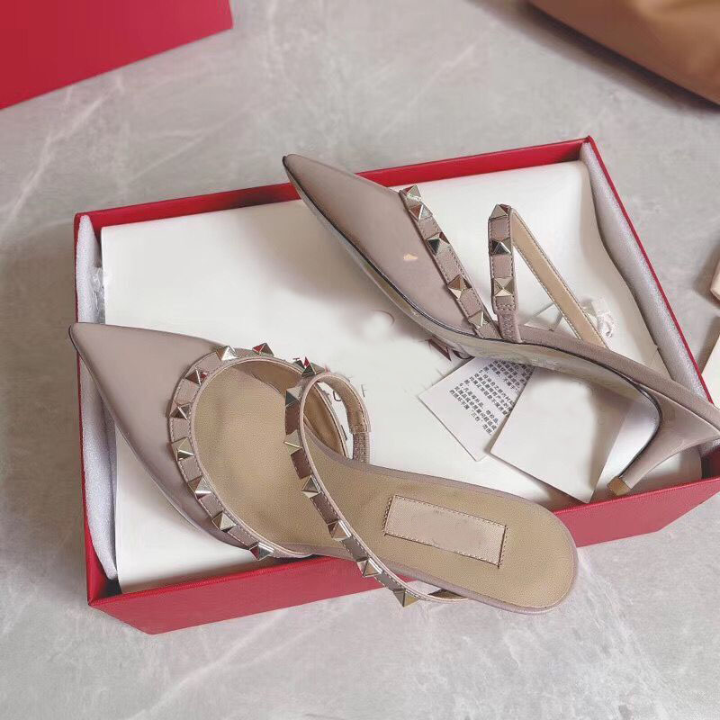 Summer Fashion Rock Studs Slingback Calfskin Leather Sandals Pointed Toe Women Walking Strappy High Heels Lady Flat Comfortable Nude Black
Summer Fashion Rock Studs Slingback Calfskin Leather Sandals Pointed Toe Women Walking Strappy High Heels Lady Flat Comfortable Nude Black