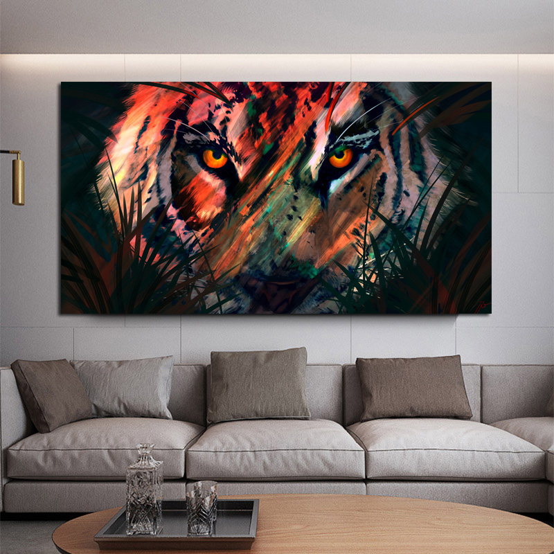Colorful Elephant Animal Posters Oil Painting Printed On Canvas Wall Art Pictures for Living Room Hoom Decor Horse Lion Birds
