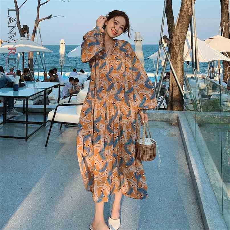 Summer Dresses Lapel Spring Lantern Sleeve Mid-length Dress Women Korea Loose All-match Vestidos PF399 210526, Flower color
Summer Dresses Lapel Spring Lantern Sleeve Mid-length Dress Women Korea Loose All-match Vestidos PF399 210526, Flower color