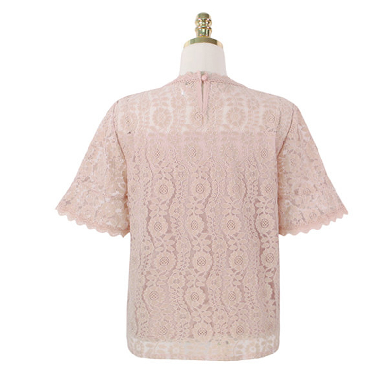 Summer Women Tops and Blouse Korean Fashion Clothing Lace Patchwork Blusas Mujer De Moda Elegant White Shirt 9594 210506