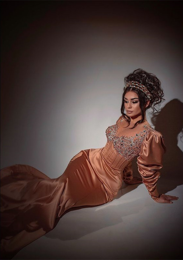 Plus Size Arabic Aso Ebi Gold Mermaid Sexy Prom Dresses Beaded Crystals Satin Evening Formal Party Second Reception Bridesmaid Gowns Dress Zj330 66603