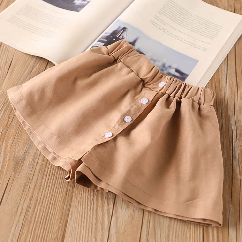 Girls Set Summer Style Children's Clothes Outfits Striped Tops + Button Skirt Pants 2Pcs Kid Sets 210515