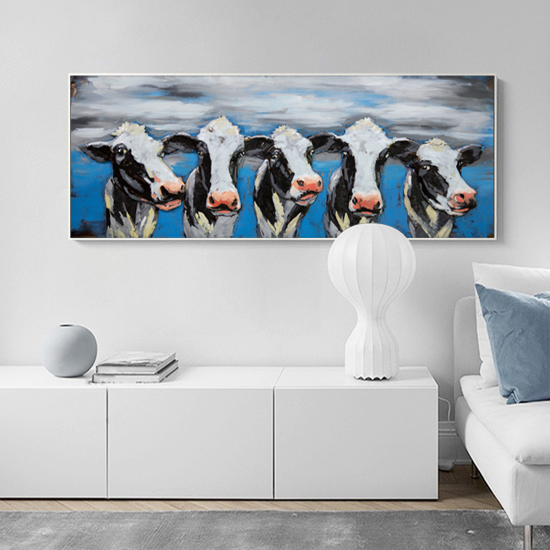 Dairy Cow Posters Funny Cute Animal Prints Canvas Painting Wall Pictures For Living Room Modern Home Decor NO FRAME